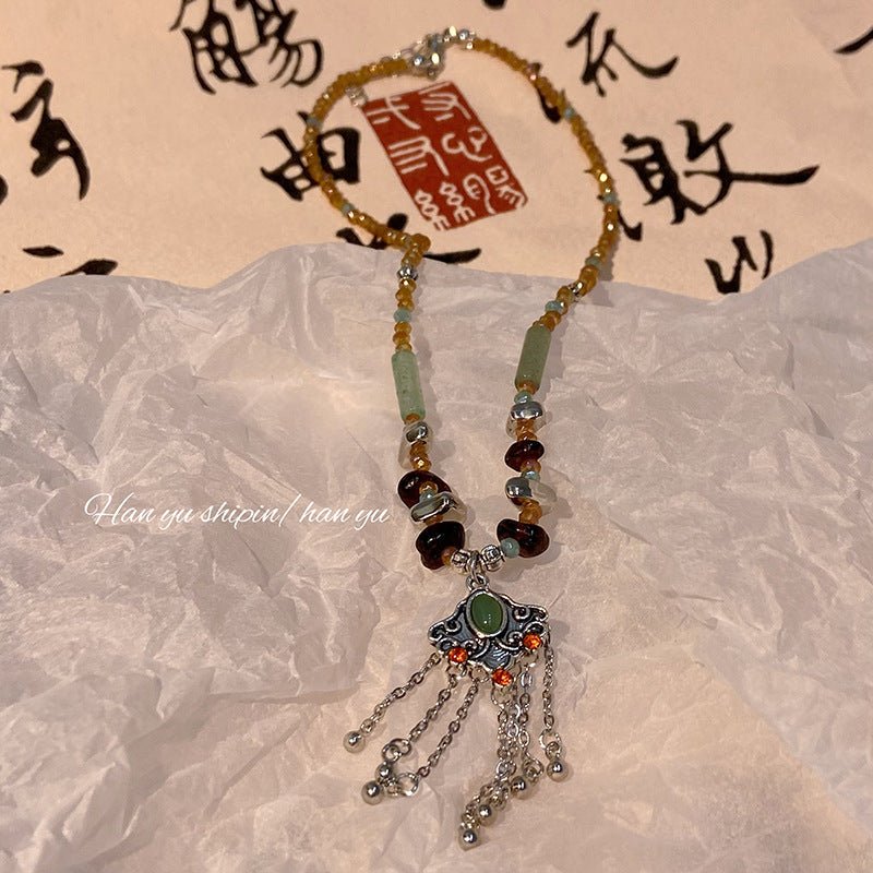 Wholesale Handmade Beaded Tibetan Style Vintage Tassels Necklaces